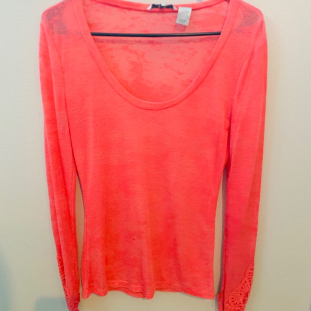 Coral Lace Layering top